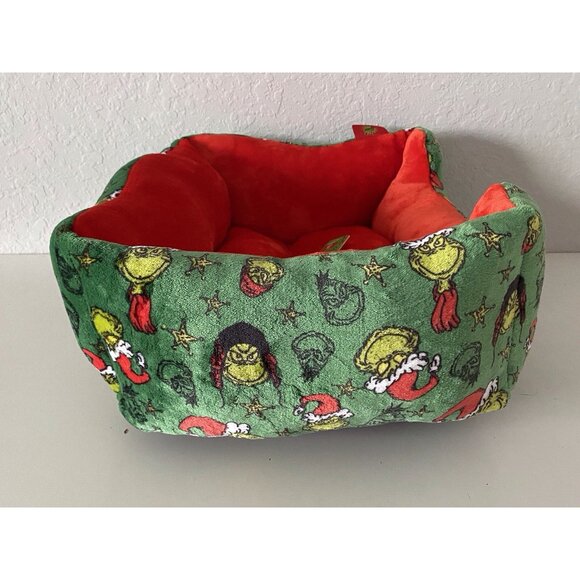 Dr. Seuss The Grinch Dog Cat Pet Cozy Cuddler Bed Christmas 20” X 16” X 8” NEW - Picture 12 of 15